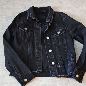 Joe's Jeans Black Distressed Denim Jacket